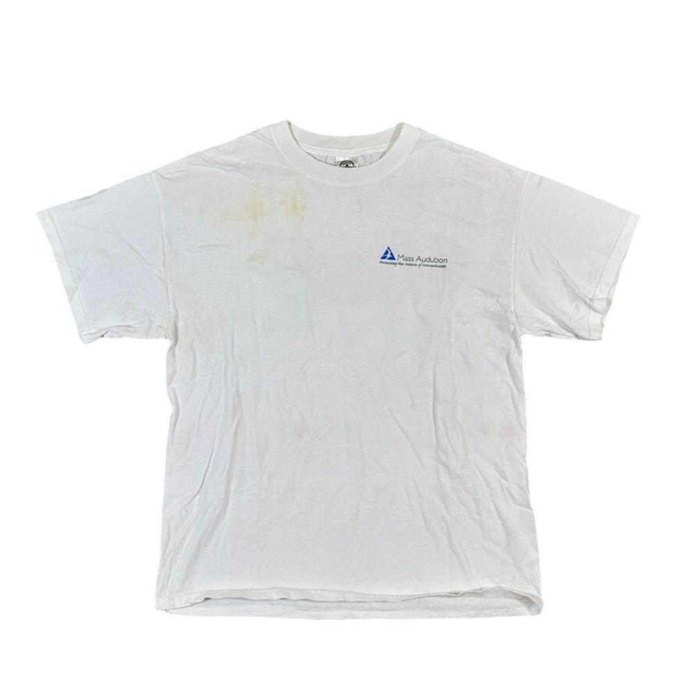 Vintage Delta Magnum Weight Mass Audubon T-Shirt White Mens Large Nature Graphic